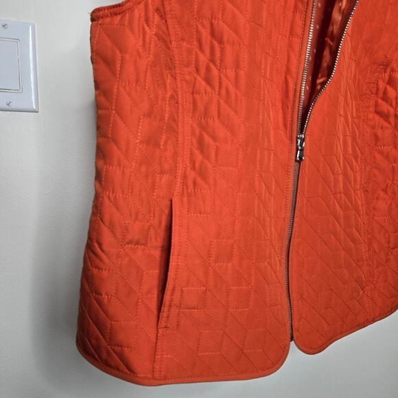 CHICOS Orange Quilted Vest with Pockets Size 0/Small - Picture 5 of 9